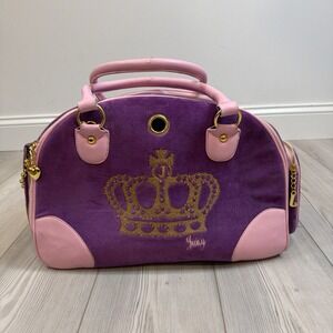Vintage Y2K Juicy Couture Dog Carrier Purple & Pink Velour READ